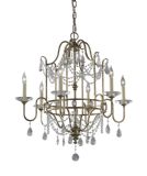 Gia 6 Arm Gilded Silver Crystal Chandelier